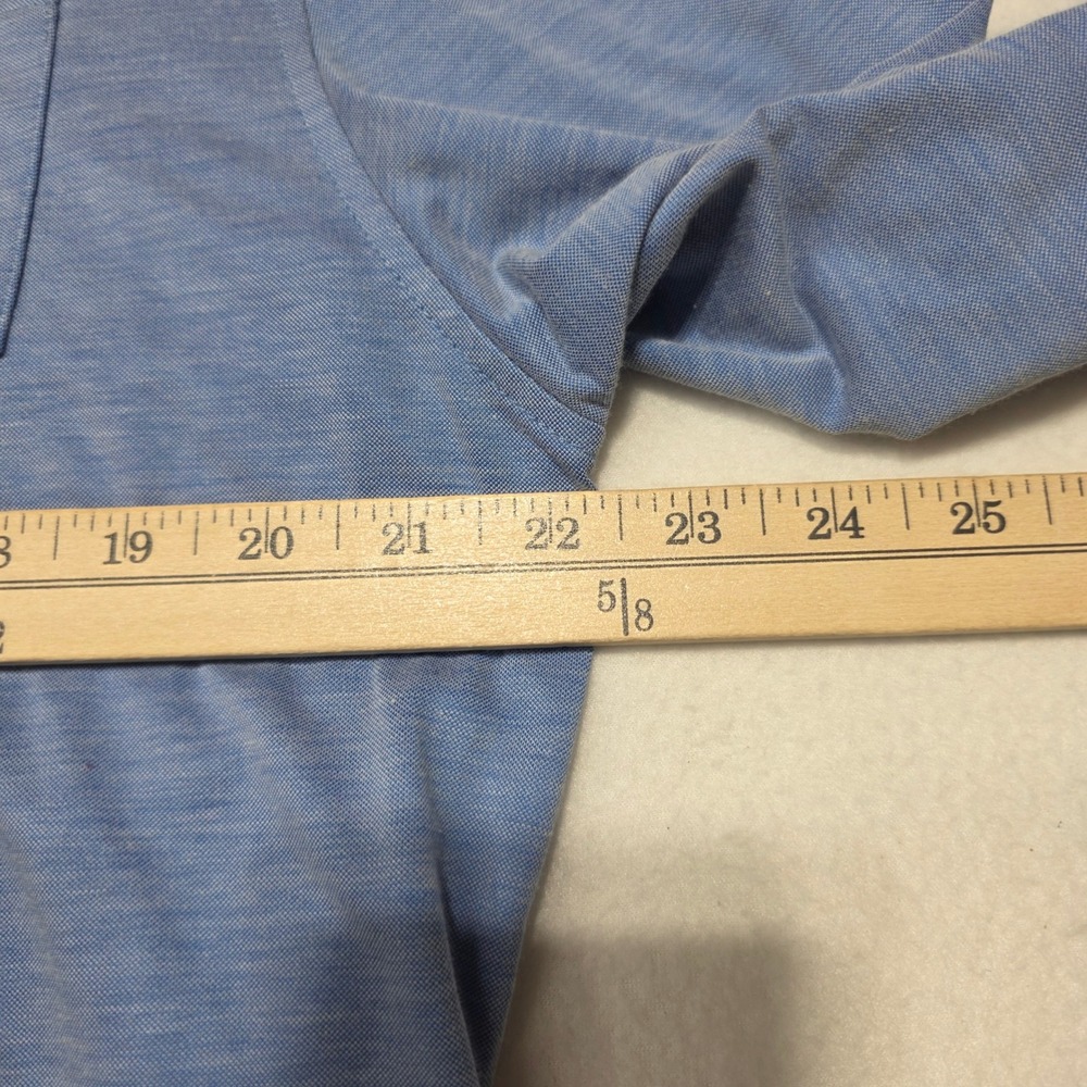 TravisMathew Mens Large Blue Pima Cotton Blend Long Sleeve Button Down Shirt - Picture 5 of 7